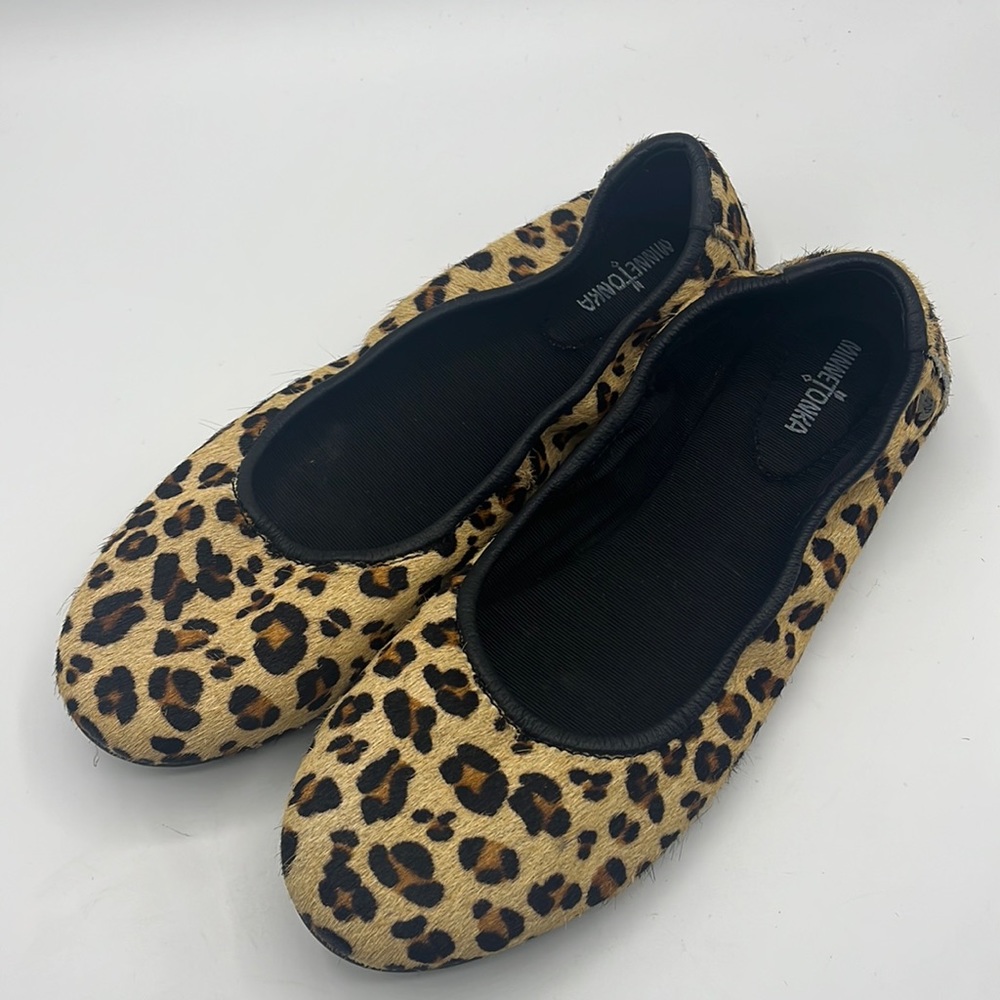 Minnetonka Dyed Calf-hair Animal Print Flats